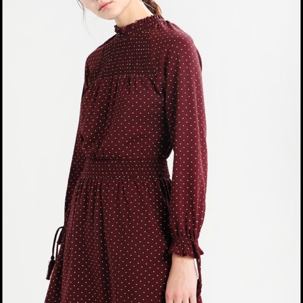 NWT Topshop Spot shirred waist mini dress